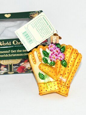 Old World Christmas Gardening Gloves Glass Blown Ornament, Handcrafted Holiday T